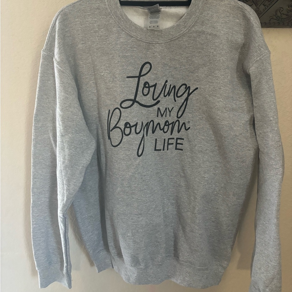 Gray Loving My Boymom Life Sweater